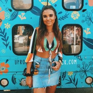 Nasty Gal colorful cropped shirt